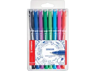Fineliner STABILO Sensor 189/8 fijn assorti etui à 8 stuks - 1