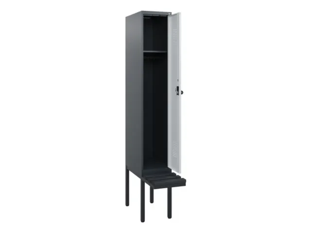 locker met bank,HxBxD 1950x300x815mm,1vak,vak B 300mm,draaigrendel