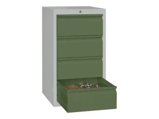 ladekast 900x500x500mm 4laden cilinderslot RAL7035 front RAL6011 - 1