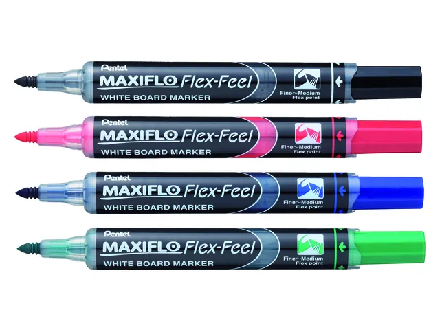 Viltstift Pentel MWL5SBF Maxiflo whiteboard rood 1-5mm