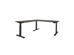 Elektrisch Hoekbureau Dextro Plus 200x200cm Frame Zwart Blad Grijs
