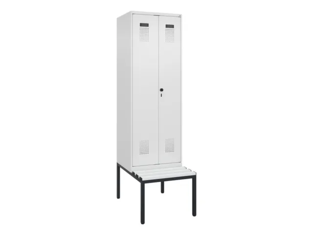 locker met bank,voor scheiding van kleding,HxBxD 2120x600x815mm,2vak