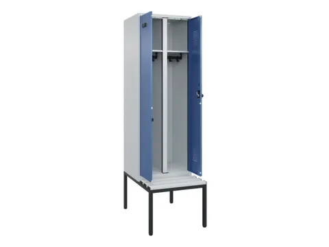 locker met bank,voor scheiding van kleding,HxBxD 2120x600x815mm,2vak