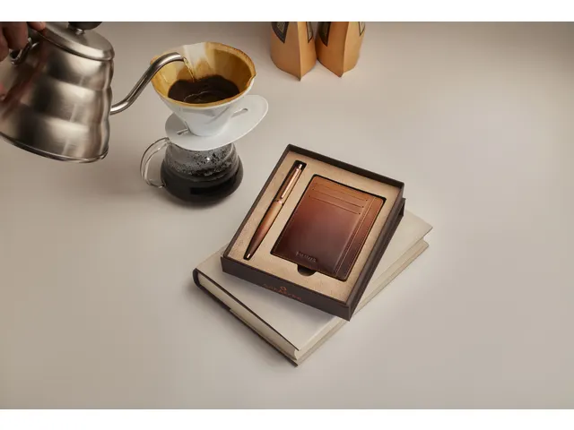 Balpen giftset Sheaffer VFM 9428 Coffee Edition, Matt Brown met notiti