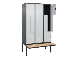 Z-garderobekast,HxBxD 2120x1200x815mm,6vak,vak B 400mm,cil.-slot - 2