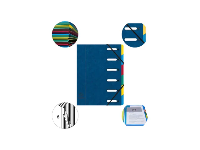 Sorteermap Harmonika vensters 6 vak blau