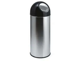 Afvalbak Met Pushdeksel 55 Liter RVS Zwart - 1