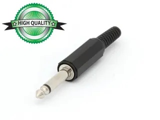 Mannelijke 6.35mm Mono Jack Plastic Zwart - 1