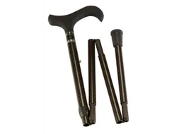 Wandelstok Able2 opvouwbaar carbon soft derby handvat zwart