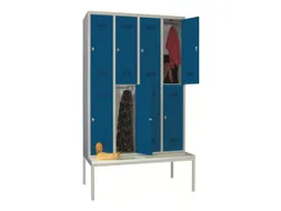 banklocker,dubbeldeks,HxBxD 2150x1200x800mm,RAL7035,front RAL5010