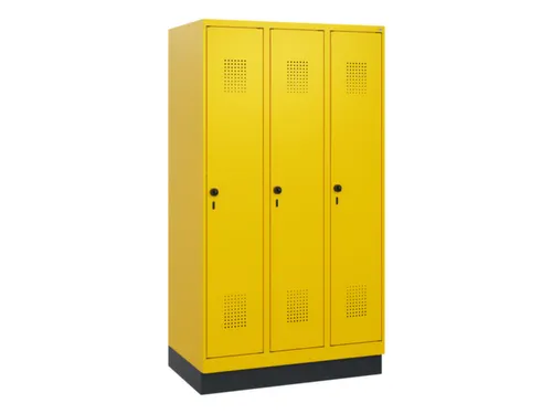 schoollocker,HxBxD 1630x900x500mm,3vak,vak B 300mm,draaigrendel,sokkel