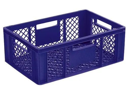 Euronorm Stapelkrat Pe 220x600x400mm 43liter Open Blauw