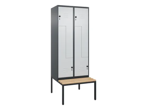 Z-garderobekast,HxBxD 2120x800x815mm,4vak,vak B 400mm,draaigrendel