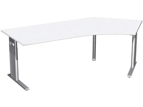 In hoogte verstelbaar hoekbureau,HxBxD 680-800x2166x1130mm,decor wit
