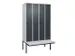 locker voor scheiding van kleding,HxBxD 2120x1200x815mm,4vak