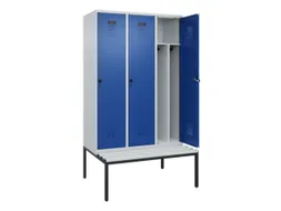 locker met bank,voor scheiding van kleding,HxBxD 2120x1200x815mm,3vak