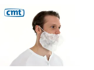 PP non woven baardmasker wit met 2 elastiek één maat 1000 Stuks - 2