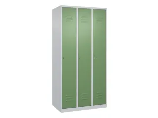 locker,HxBxD 1850x900x500mm,3vak,vak B 300mm,cil.-slot,staand op vloer - 1