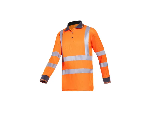 Sioen Olgiata hi-viz polo met lange mouwen, fluo oranje, maat S, per s