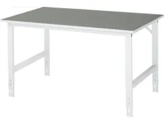 werkbank,HxBxD 760-1080x1500x1000mm,houtblad,m. linoleumlaag