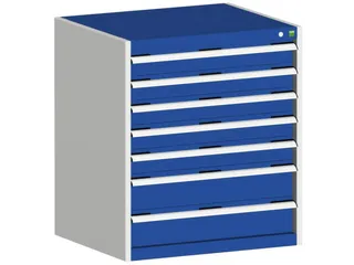 ladekast 900x800x750mm 7laden zware lasten RAL7035 front RAL5010 - 1