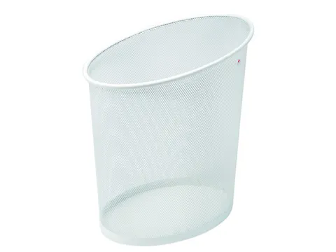 Mesh papierbak 18 liter wit metaalgaas