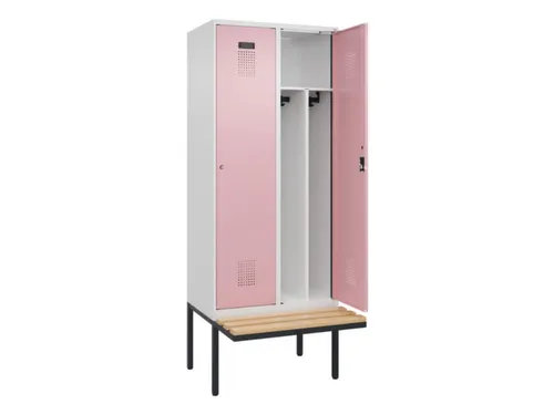 locker met bank,voor scheiding van kleding,HxBxD 2120x800x815mm,2vak