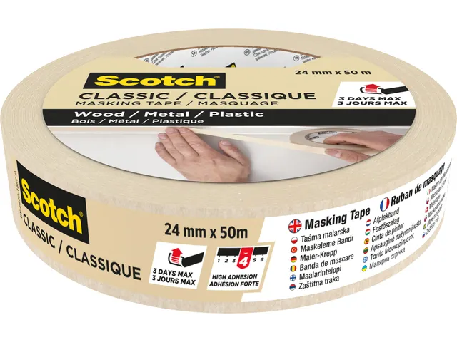 Afplaktape Scotch Classic 24mmx50m beige