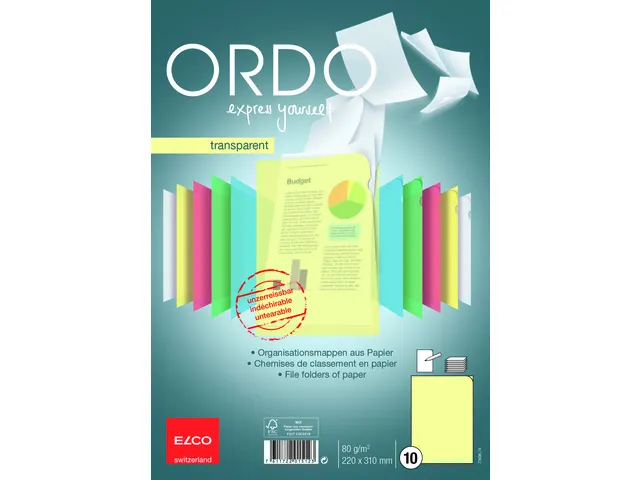 Ordo Classico L-map FSC A4 80 gram geel 10 stuks