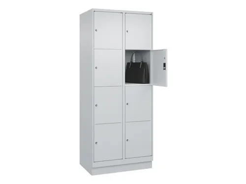 lockerkast,HxBxD 1950x800x500mm,2x4vakken,vak B 400mm,cil.-slot,sokkel