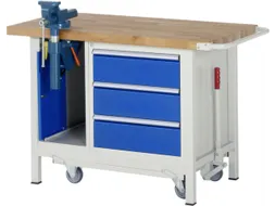 Werkbank 880x1250x700mm Beukenhouten Werkblad 3laden Kast