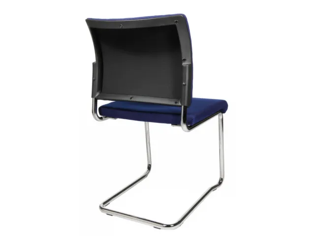 Bezoekersstoel Blauw Stof 450x480x450mm Verchroomd Sledeframe