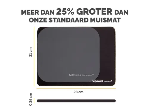 Muismat Fellowes Breyta XL zwart 21x28cm