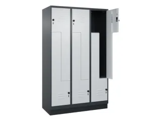 Z-garderobekast,HxBxD 1950x1200x500mm,vak B 200/400mm,draaigrendel - 2