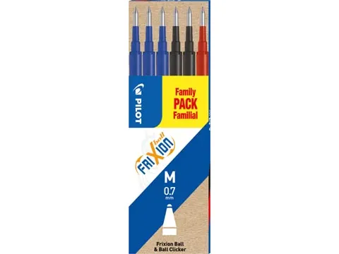 Penvulling Pilot Frixion Ball 0.7mm Medium punt 6 stuks assorti