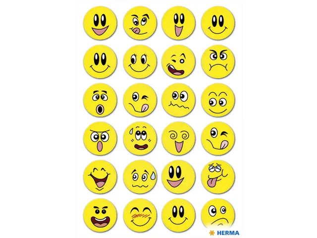 Sticker Etiket Herma 3657 Smiley 24 stuks