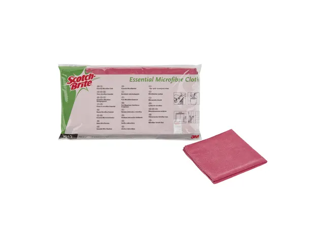Microvezeldoek Scotch-Brite Essential 360x360mm rood 10 stuks