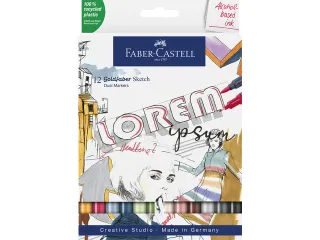 Sketchmarker Faber-Castell Goldfaber etui 12 stuks op alcoholbasis - 2