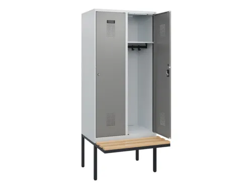 locker met bank,HxBxD 1950x800x815mm,2vak,vak B 400mm,cilinderslot