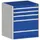 ladekast HxBxD 900x800x750mm 5laden romp RAL7035 front RAL5010