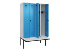 locker met bank,voor scheiding van kleding,HxBxD 2120x1200x815mm,4vak