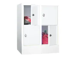 lockerkast,HxBxD 855x600x500mm,2x2vakken,RAL7035,front RAL5010