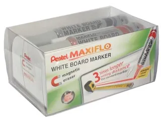 Set 4 stuks Assorti Whiteboard Marker Maxiflo 6mm + Bordwisser - 1