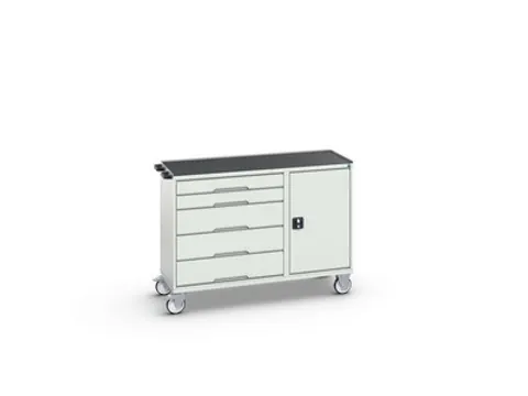 montagetafel,HxBxD 965x1300x550mm,staalblad,uitrusting: 5laden,kast