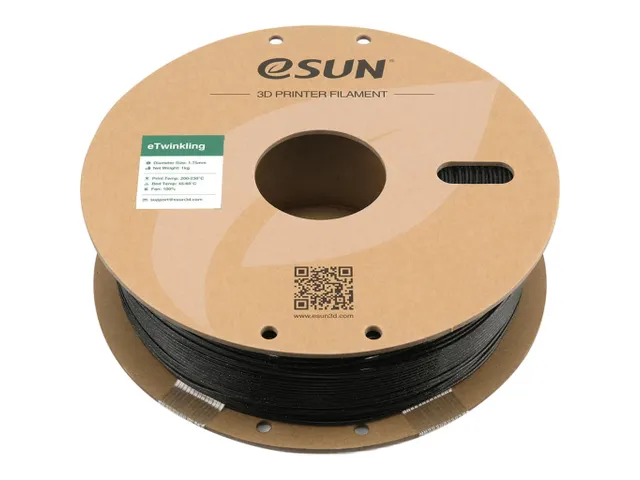 eSUN 3D printer Filament eTwinkling 1,75mm Zwart 1kg