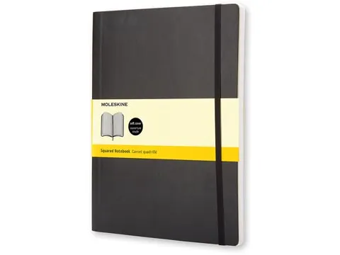 Notitieboek 19 X 25 Cm Geruit Soepele Cover Zwart