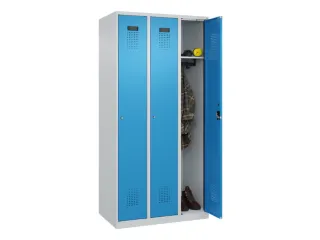 locker,HxBxD 1850x900x500mm,3vak,vak B 300mm,cil.-slot,staand op vloer - 1