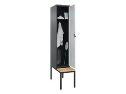 locker met bank,HxBxD 2120x400x815mm,1vak,vak B 400mm,draaigrendel
