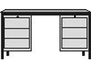 Werkplaatsbureau Bxdxh 1700x800x720mm 6laden Ral7035 Front Ral5012 - 3