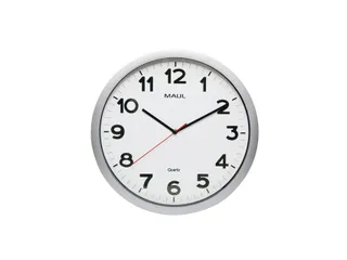 Wandklok MAUL Step Quartz Ø40x5cm kunststof zilver/wit stildraaiend - 2